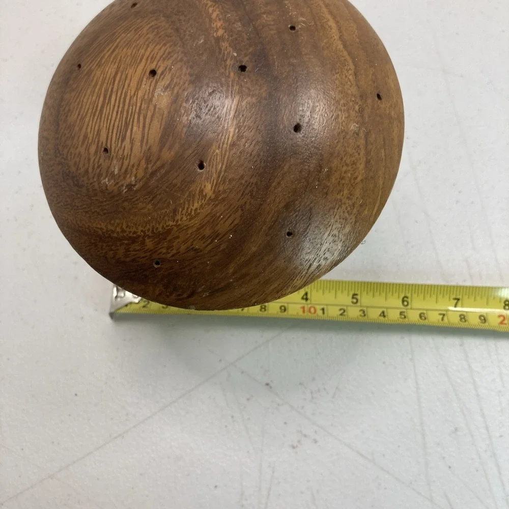 Vtg Mushroom MCM Monkey Pod Wood Tree Philippines 60s Appetizer Toothpick Holder